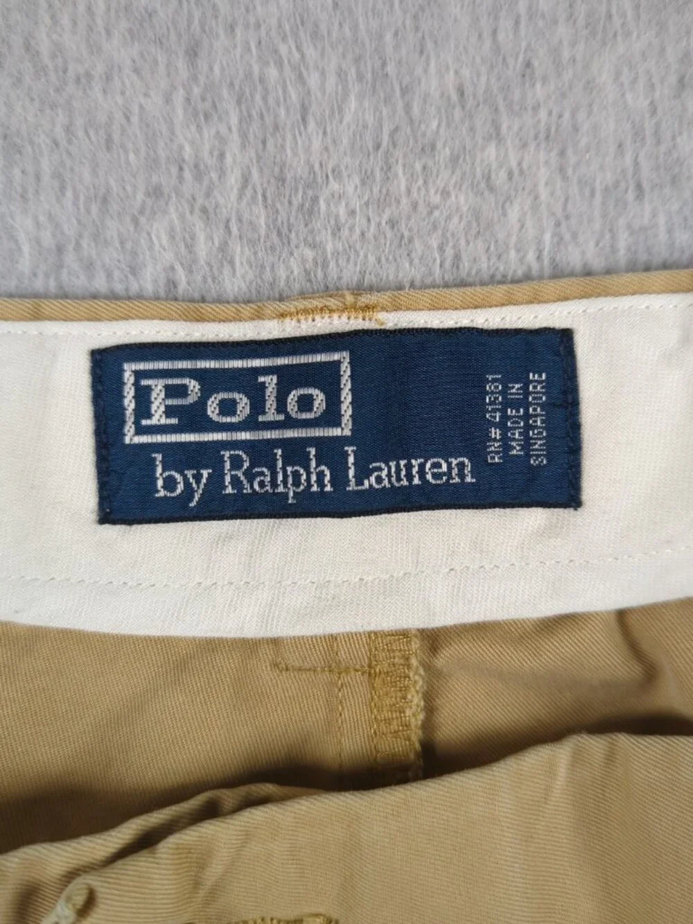 Polo Ralph Lauren Pants Mens 38x32 (Actual 37x30) Tan Pleated Front Cuffed Chino